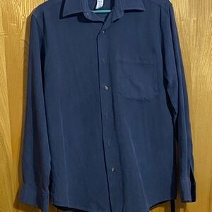 Grey Blue Button-Up Shirt